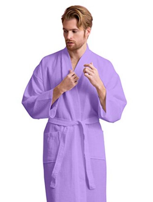 Handsome Waffle Spa Bathrobe for Men. Luxurious Square Pattern Turkish Cotton