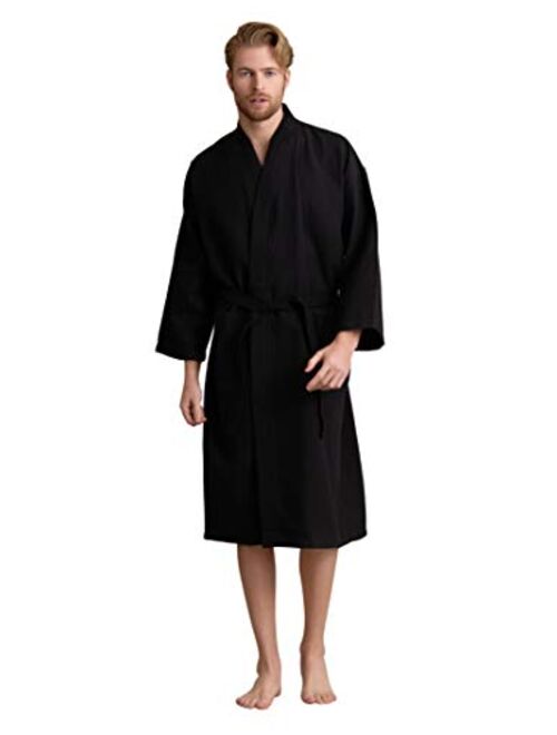 Handsome Waffle Spa Bathrobe for Men. Luxurious Square Pattern Turkish Cotton