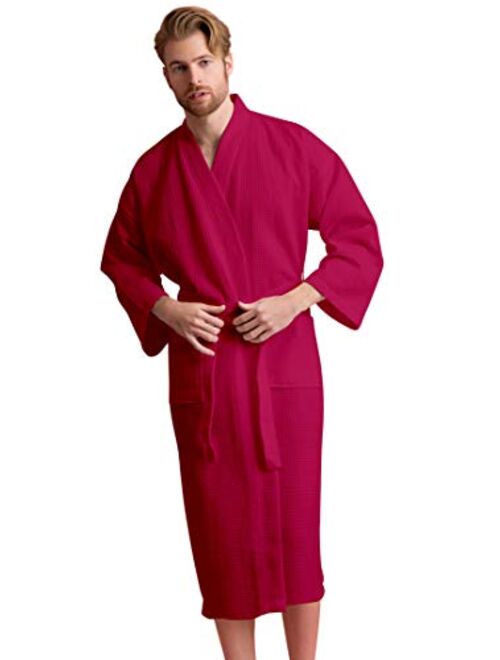 Handsome Waffle Spa Bathrobe for Men. Luxurious Square Pattern Turkish Cotton