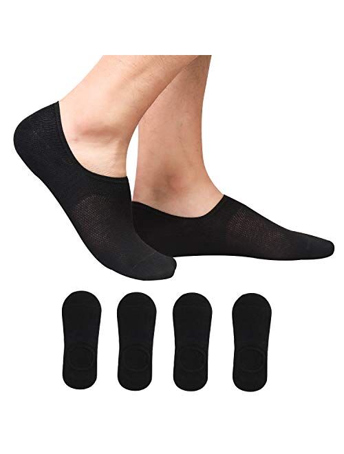 GOBEST No Show Socks Men Low Cut Socks Cotton With Non-Slip Grip