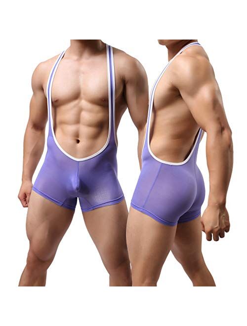 MuscleMate Premium Men's Wrestling Leotard, Men's Wrestling Singlet Bodysuit, Silky Smooth.