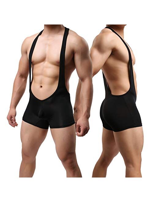 MuscleMate Premium Men's Wrestling Leotard, Men's Wrestling Singlet Bodysuit, Silky Smooth.
