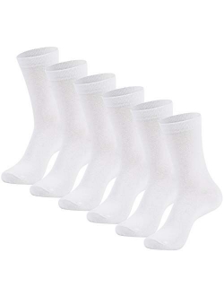 MAGIARTE Mens Dress Socks Soft Cotton Blend Crew Socks for men 6 & 12-Pack