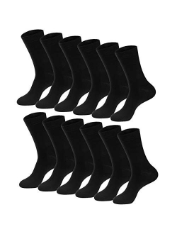 MAGIARTE Mens Dress Socks Soft Cotton Blend Crew Socks for men 6 & 12-Pack