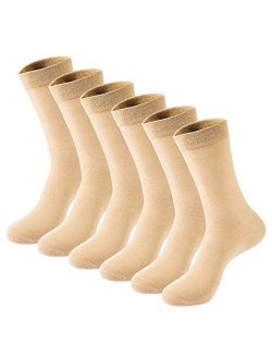 MAGIARTE Mens Dress Socks Soft Cotton Blend Crew Socks for men 6 & 12-Pack