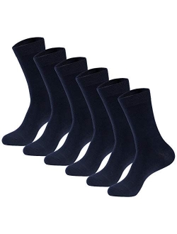 MAGIARTE Mens Dress Socks Soft Cotton Blend Crew Socks for men 6 & 12-Pack