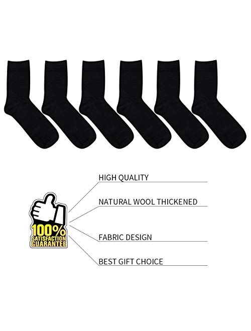 MAGIARTE Mens Dress Socks Soft Cotton Blend Crew Socks for men 6 & 12-Pack