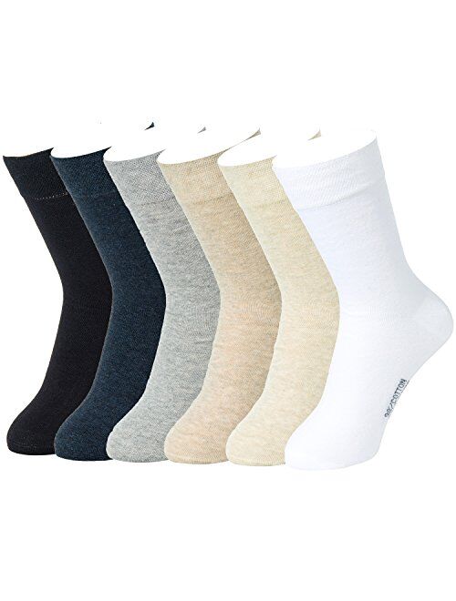 98% Cotton Rich Slight Thin Dress Socks for Business Office Mens Womens Casual Socks 6Pack