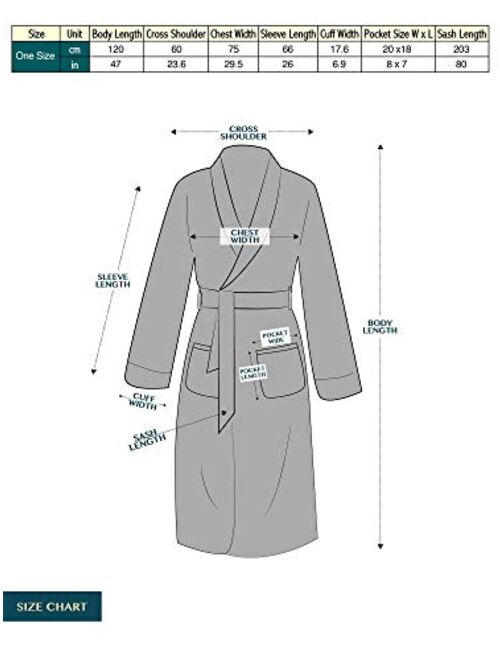 Men's Hooded Fleece Robe with Satin Trim and Shawl Collar | Plush and Warm Mens Bathrobe for Spa