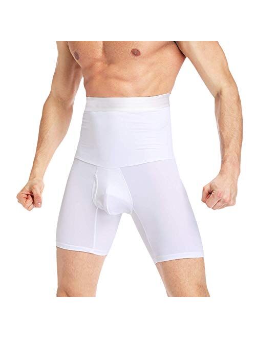 SLIMBELLE Men Tummy Control Shorts High Waist Body Slimmer Shaper, Belly Girdle Compression Underwear Boxer Brief