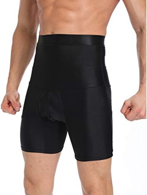 SLIMBELLE Men Tummy Control Shorts High Waist Body Slimmer Shaper, Belly Girdle Compression Underwear Boxer Brief