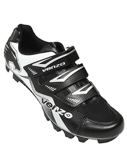 Venzo Mountain Men's Bike Bicycle Cycling Shoes - Compatible for Shimano SPD Cleats - Good for Spin Cycle, Off Road and MTB