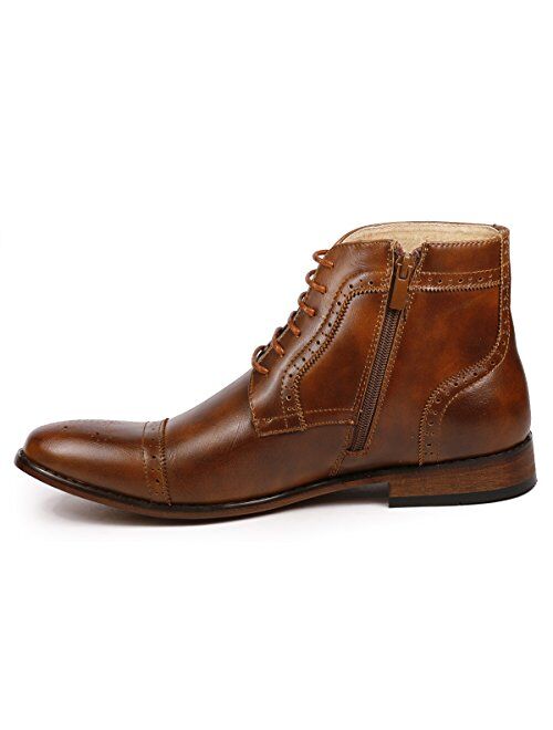 Metrocharm MC123 Men's Cap Toe Lace up Dress Casual Ankle Boot