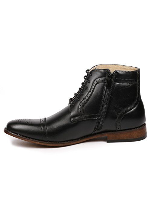 Metrocharm MC123 Men's Cap Toe Lace up Dress Casual Ankle Boot