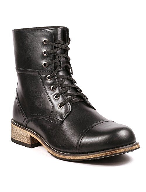 Metrocharm MC001 Men's Lace Up Cap Toe Formal Dress Casual Fashion Boots