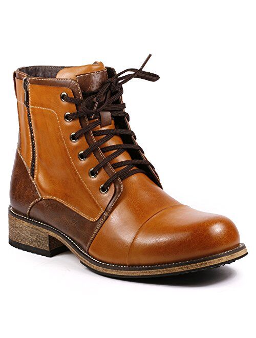 Metrocharm MC003 Men's Lace Up Cap Toe Formal Dress Casual Fashion Boots