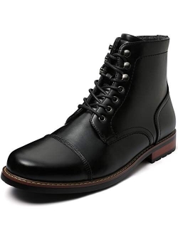 ZRIANG Men's Dress Ankle Motorcycle Leather Lined Derby Oxford Boots