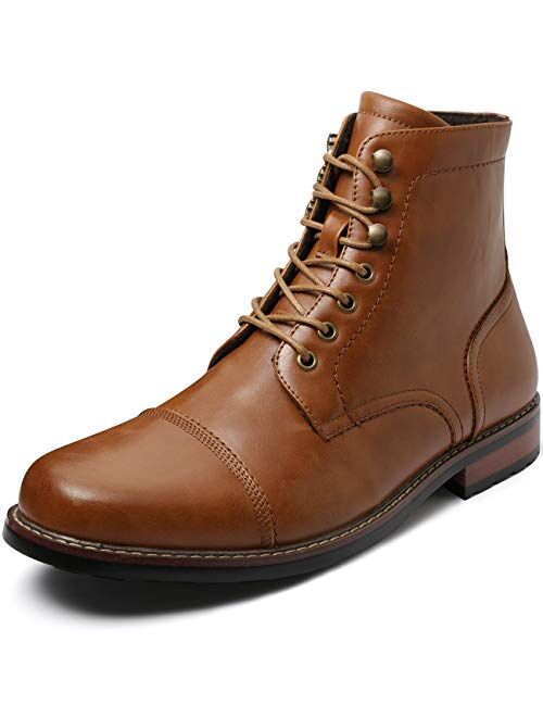 ZRIANG Men's Dress Ankle Motorcycle Leather Lined Derby Oxford Boots