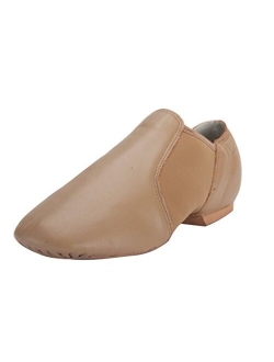 Linodes Tent Leather Upper Jazz Shoe Slip-on for Women and Men's Dance Shoes