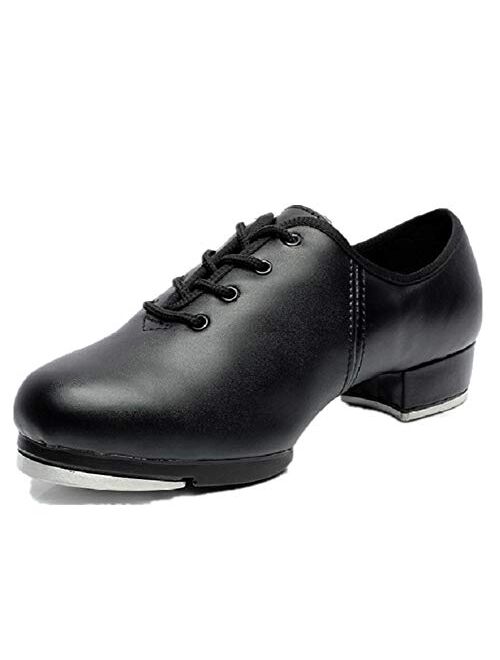 BeiBestCoat Synthetic Tap Shoes Oxford Dancing Shoes for Men,Adults, Black