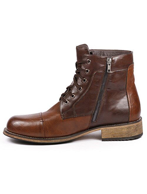 Metrocharm MC004 Men's Lace Up Cap Toe Formal Dress Casual Fashion Boots