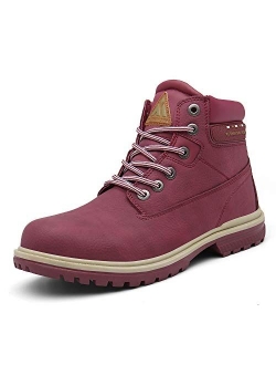 Mens Womens Winter Anti-Slip Leather Warm Snow Boots Water Resistant Shoes Fur Lined