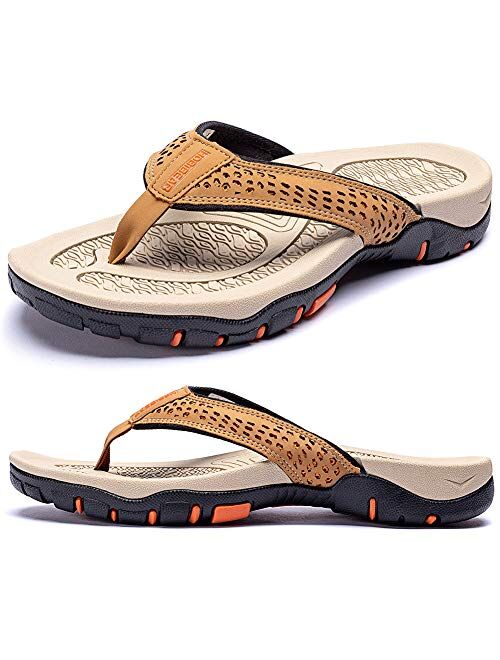 KIIU Mens Thong Sandals Indoor and Outdoor Beach Flip Flop