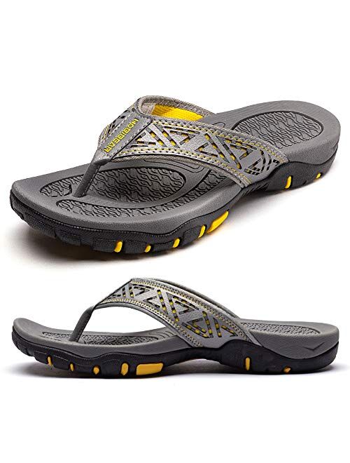 KIIU Mens Thong Sandals Indoor and Outdoor Beach Flip Flop