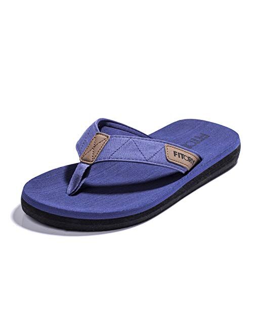 FITORY Men's Flip-Flops, Thongs Sandals Comfort Slippers for Beach