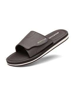NORTIV 8 Mens Slide Sandals Comfort Lightweight Beach Shoes