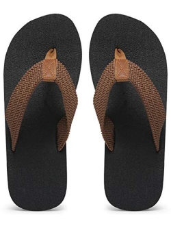 MAIITRIP Men's Soft Comfort Flip Flops(Size:7-13)(Black,Brow,Blue,Grey)