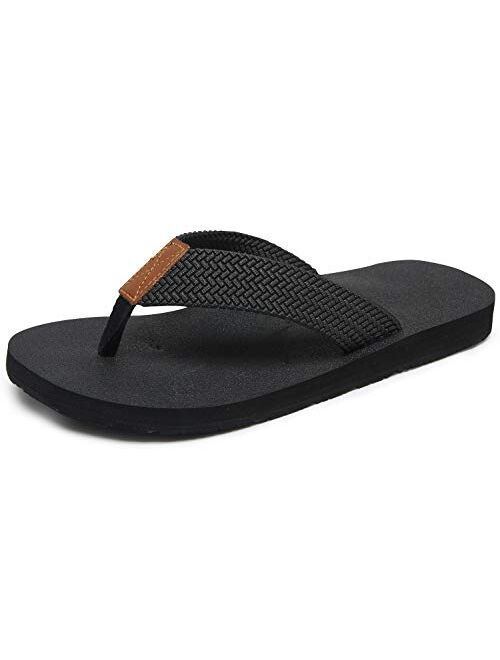 MAIITRIP Men's Soft Comfort Flip Flops(Size:7-13)(Black,Brow,Blue,Grey)