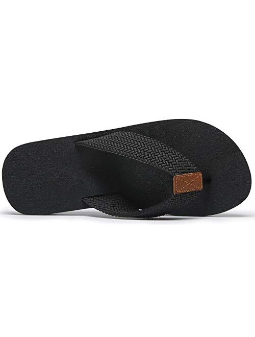 MAIITRIP Men's Soft Comfort Flip Flops(Size:7-13)(Black,Brow,Blue,Grey)