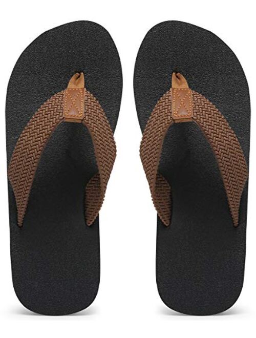 MAIITRIP Men's Soft Comfort Flip Flops(Size:7-13)(Black,Brow,Blue,Grey)