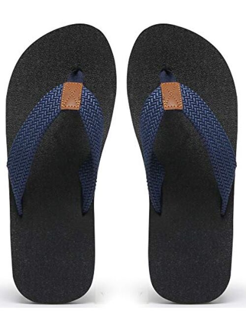 MAIITRIP Men's Soft Comfort Flip Flops(Size:7-13)(Black,Brow,Blue,Grey)