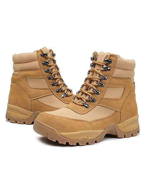 DRKA Mens 6" Steel Toe Work Boots,Electric Hazard Military Tactical Boots