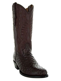 Soto Boots Men's Ostrich Print Cowboy Boots H7002