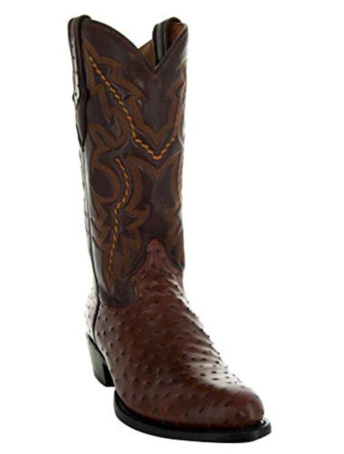 Soto Boots Men's Ostrich Print Cowboy Boots H7002