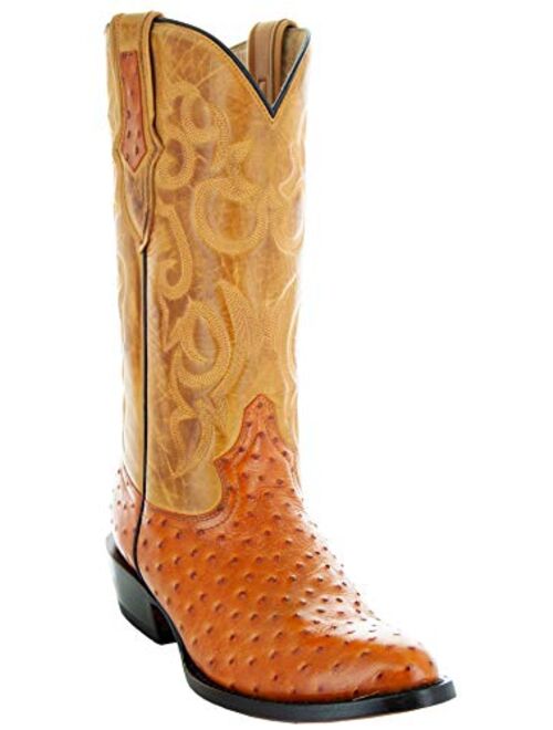 Soto Boots Men's Ostrich Print Cowboy Boots H7002