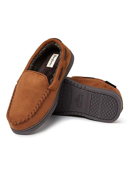 Dearfoams Men's Moccasin with Whipstitch Slipper