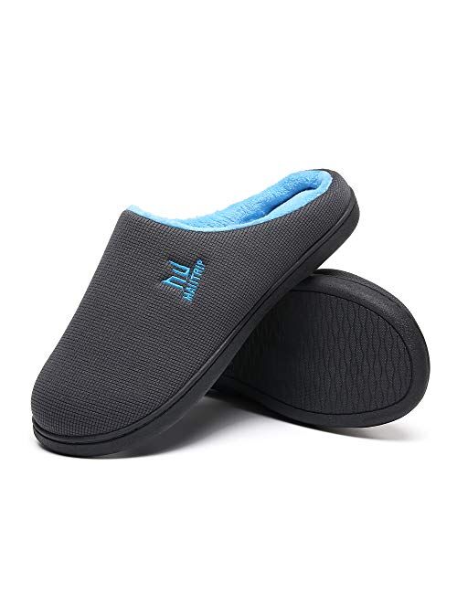 MqSlipper Men's Comfortable Memory Foam House Slippers Non Slip (Size:7-15)