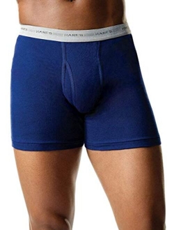 Men'sb Polyester Solid Elastic Waist Comfort Flex Exposed Waistband Boxer Brief