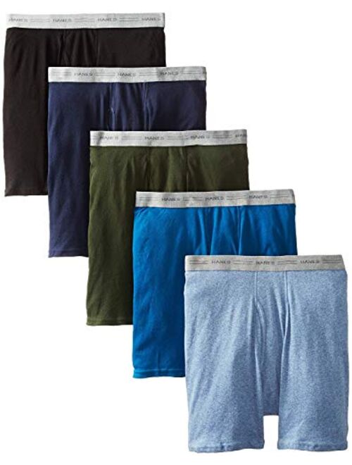 Hanes Men'sb Polyester Solid Elastic Waist Comfort Flex Exposed Waistband Boxer Brief