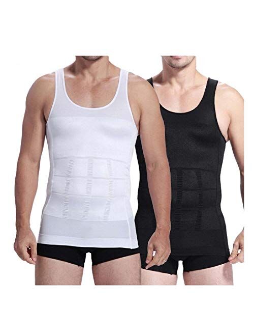 Mens Slimming Body Shaper Undershirt Vest Shirt Abs Abdomen Shaperware