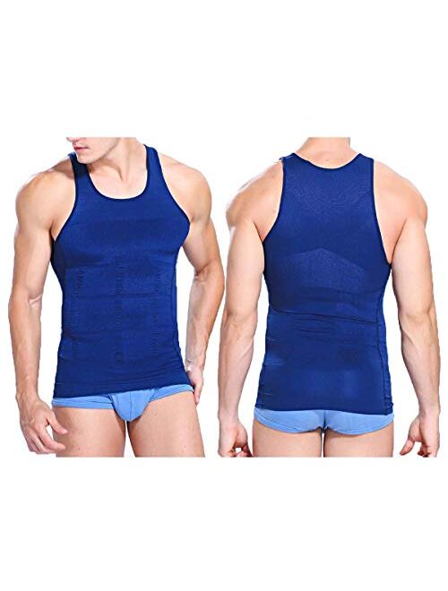 Mens Slimming Body Shaper Undershirt Vest Shirt Abs Abdomen Shaperware