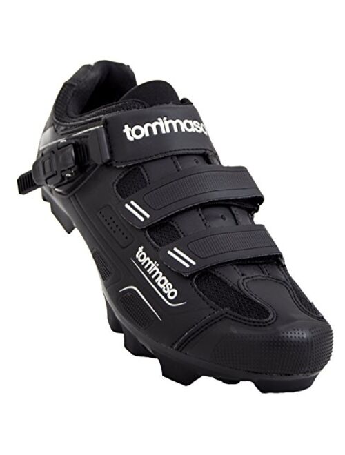 Tommaso Montagna 200 Men's Mountain Bike MTB Spin Cycling Shoe with Buckle Compatible with SPD Cleats Black