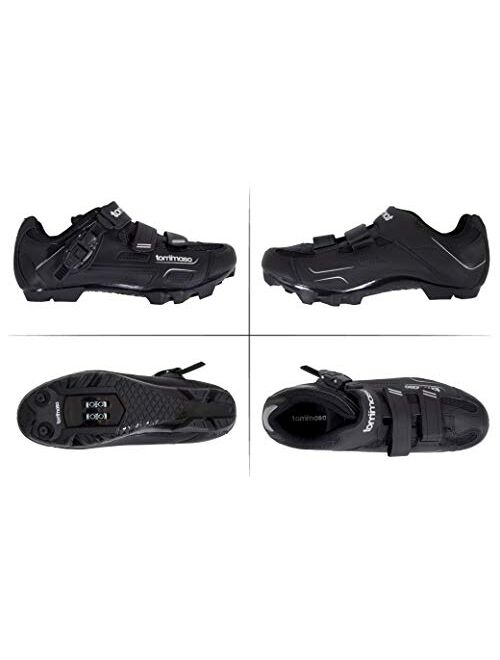 Tommaso Montagna 200 Men's Mountain Bike MTB Spin Cycling Shoe with Buckle Compatible with SPD Cleats Black