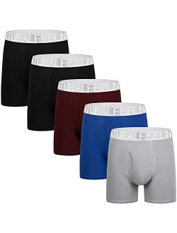 5Mayi Men's Underwear Boxer Briefs Cotton Regular Long Mens Boxer Briefs Underwear Men Pack S M L XL XXL