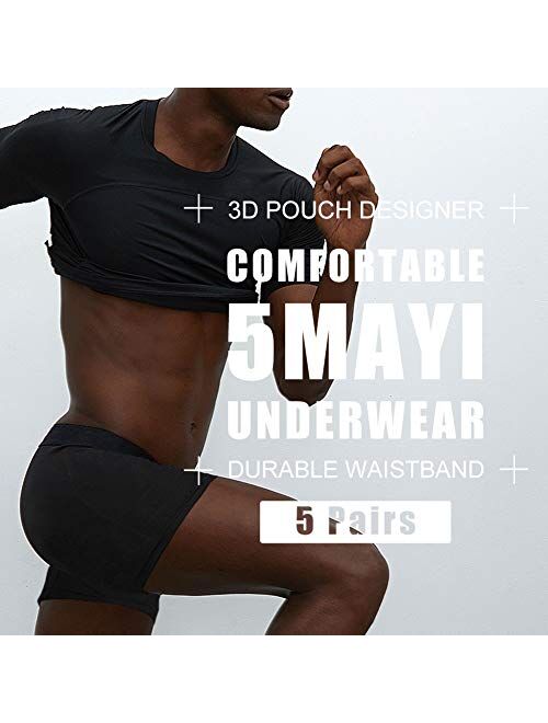 5Mayi Men's Underwear Boxer Briefs Cotton Regular Long Mens Boxer Briefs Underwear Men Pack S M L XL XXL