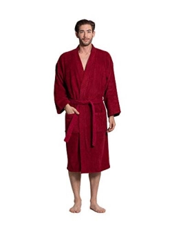 Turkuoise Men's Terry Cloth Robe Turkish Cotton Terry Kimono Collar